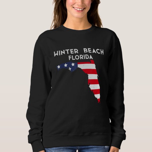 Sweatshirt Winter Beach Florida USA State America Travel Flor (Devant)
