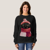 Sweatshirt Winter Hat And Shawl Black Cat For Kitten (Devant entier)