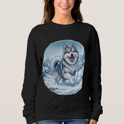 Sweatshirt Winter Mountain Dog Chest Print (Devant)