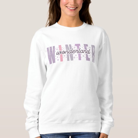 Sweatshirt Winter Wonderland - Typographie Festive Art (Devant)