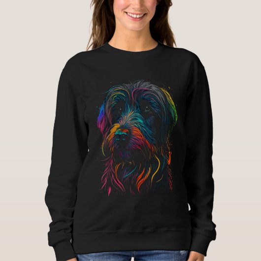 Sweatshirt Wirehaired Pointing Griffon Colorful Pop Art Splas (Devant)