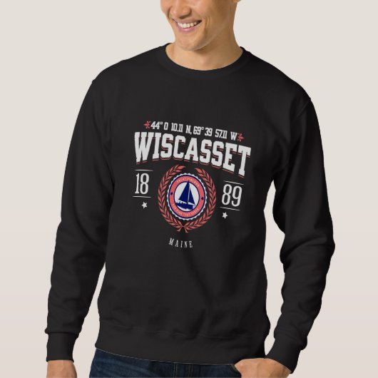 Sweatshirt Wiscasset Maine Nautical Sailboat Beach Souvenir   (Devant)