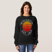 Sweatshirt Wisconsin Retro Sunset Graphic (Devant entier)