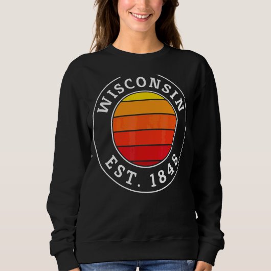 Sweatshirt Wisconsin Retro Sunset Graphic (Devant)