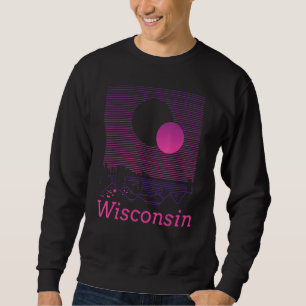 Sweatshirt Wisconsin Retro Vintage Mountain Grid 80s 90s Aest