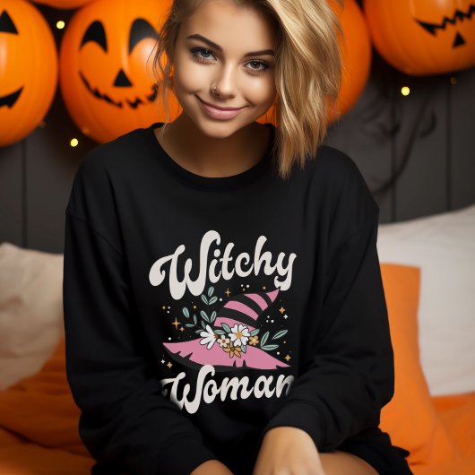 Sweatshirt Witchy Woman Funny Pink Witch Halloween