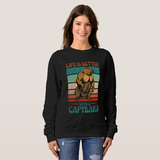 Sweatshirt With A Capybara  Capybara (Devant entier)