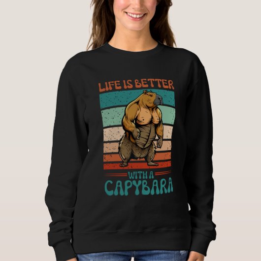 Sweatshirt With A Capybara  Capybara (Devant)