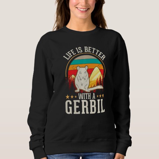 Sweatshirt with a Gerbil Racing Rat Gerbil (Devant)