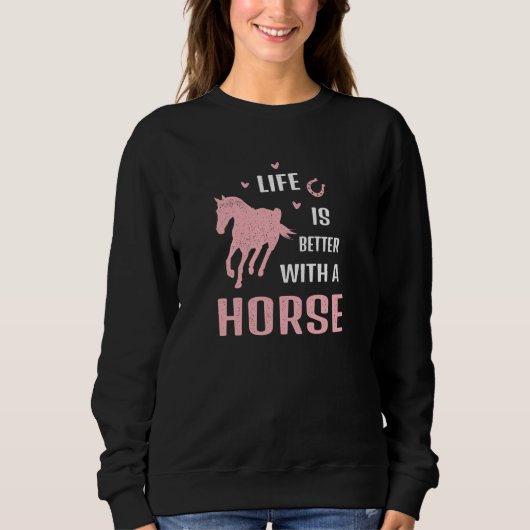 Sweatshirt with a horse Riding stable Equestrian (Devant)