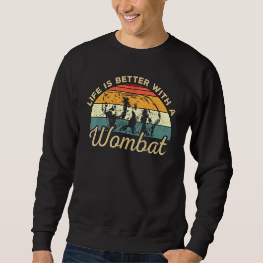 Sweatshirt With A Wombat Retro Wombat Design (Devant)