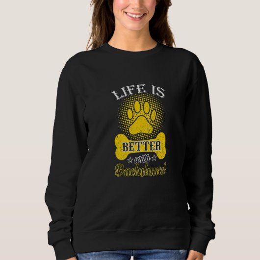 Sweatshirt With Dachshund Puppy Dog Owner (Devant)