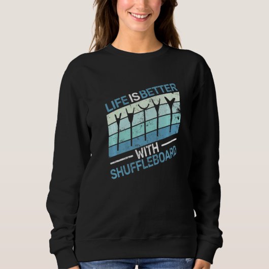Sweatshirt with Shuffleboard vintage Shuffleboarding (Devant)