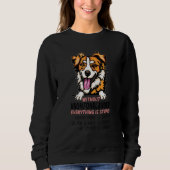 Sweatshirt without Kromfohrlander dog everything is stupid_1 (Devant)