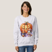 Sweatshirt Wizard Goose Halloween Jack-o'-lantern Cute Bird (Devant entier)