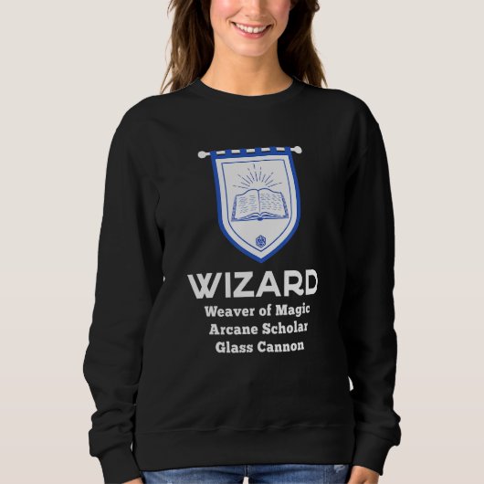 Sweatshirt Wizard Rpg Class - Glass Cannon Gaming (Devant)