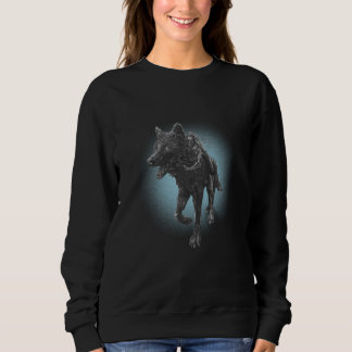 Sweatshirt Wolf and girl painting cute