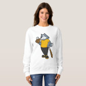 Sweatshirt Wolf au baseball avec batte de baseball (Devant entier)