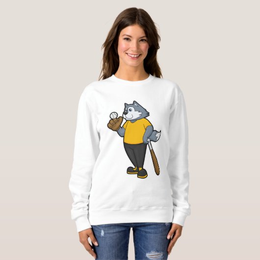 Sweatshirt Wolf au baseball avec batte de baseball (Devant entier)