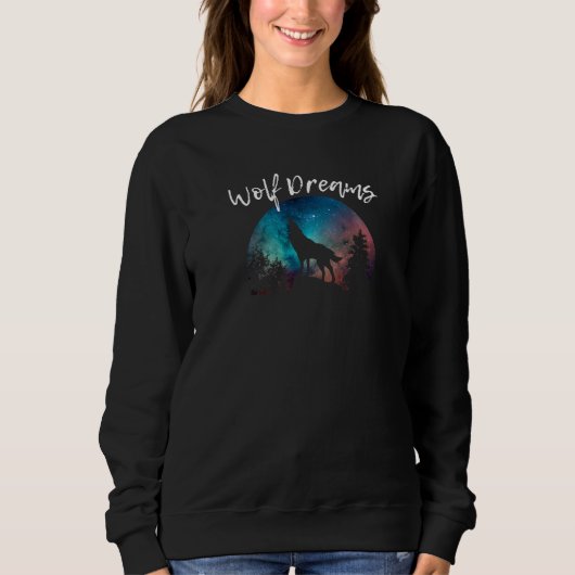 Sweatshirt Wolf Dreams Wolves Lover Howling Wolf Full Moon Sk (Devant)
