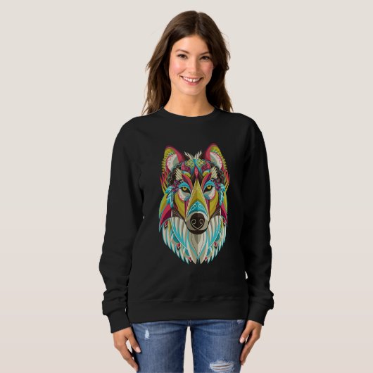 Sweatshirt Wolf  For Men Wolf  Wolf  Women Wolf Moon (Devant entier)