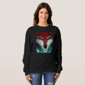 Sweatshirt Wolf head design art predator face imprint with wi (Devant entier)