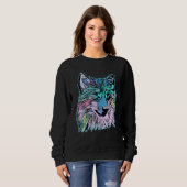 Sweatshirt Wolf head predator face imprint with wild animal (Devant entier)