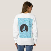 Sweatshirt Wolf Howing à Moon Sweatshirt-avec Motif Wave (Dos entier)