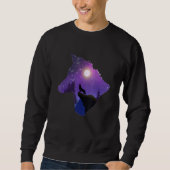 Sweatshirt Wolf Howling At The Moon Design (Devant)