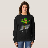Sweatshirt Wolf Lover Leprechaun équitation Wolf St Patrick J (Devant entier)