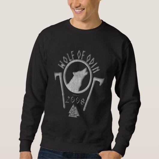 Sweatshirt Wolf Of Odin Asatru Heathenry Viking Personal Birt (Devant)