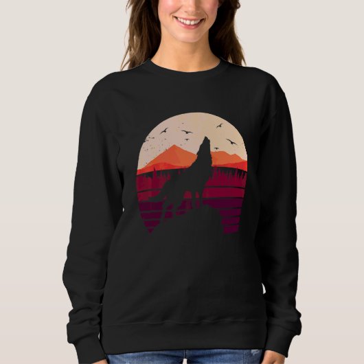 Sweatshirt Wolf Retro Style Vintage (Devant)