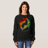 Sweatshirt Wolf Retro Sunset Wolfs Rainbow Color (Devant entier)