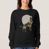 Sweatshirt Wolf Silhouette Flower Pattern Dog   Friends (Devant)