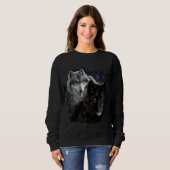 Sweatshirt Wolf Star Wolf Wild Moon Stars Loyal Grey Wolf (Devant entier)