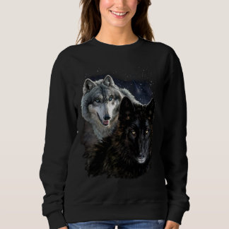 Sweatshirt Wolf Star Wolf Wild Moon Stars Loyal Grey Wolf