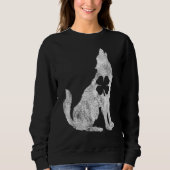 Sweatshirt Wolf Wolves St. Patrick's Day Shamrock Clover Iris (Devant)
