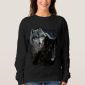 Sweatshirt Wolf Wolves Wild Moon Stars Loyal Gray Wolf D (Devant)