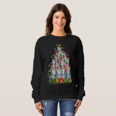 Sweatshirt Wolf   Xmas Lights Santa Wolf Christmas Tree (Devant entier)