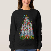 Sweatshirt Wolf   Xmas Lights Santa Wolf Christmas Tree (Devant)