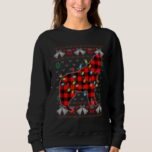 Sweatshirt Wolf     Xmas Lights Ugly Christmas Sweater (Devant)