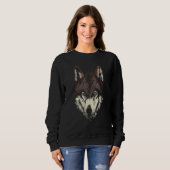 Sweatshirt Wolves Zoo Animaux Tête Visage Wolf (Devant entier)