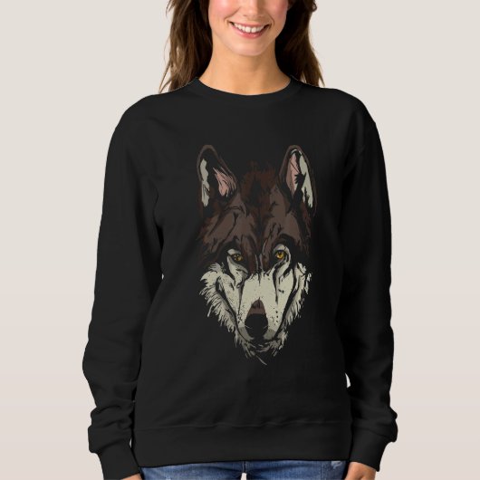 Sweatshirt Wolves Zoo Animaux Tête Visage Wolf (Devant)