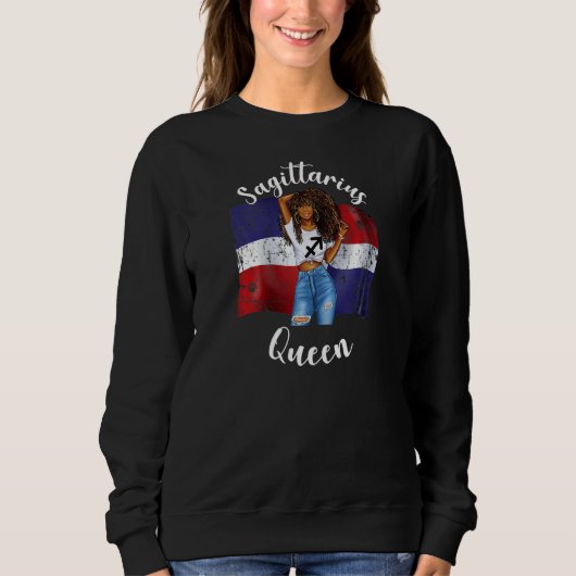 Sweatshirt Womens Afro Sagittarius Queen From Dominican Repub (Devant)