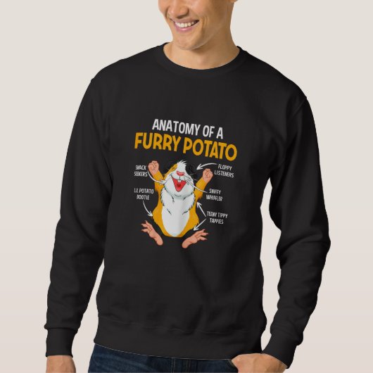 Sweatshirt Womens  Anatomy Of A Furry Potato Guinea Pig  Pet  (Devant)