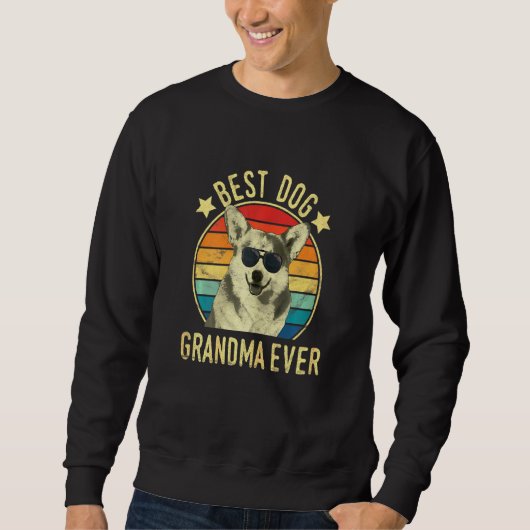 Sweatshirt Womens Best Dog Grandma Ever Cardigan Welsh Corgi  (Devant)