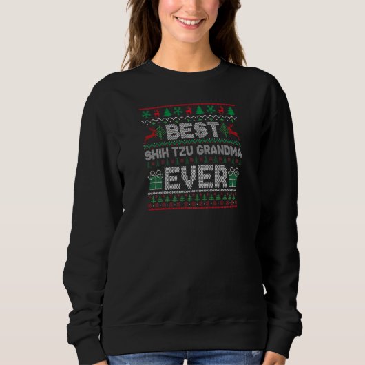Sweatshirt Womens Best Shih Tzu Grandma Ever Christmas Pjs Ma (Devant)