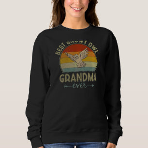 Sweatshirt Womens Best Snowy Owl Grandma Ever Retro Mother