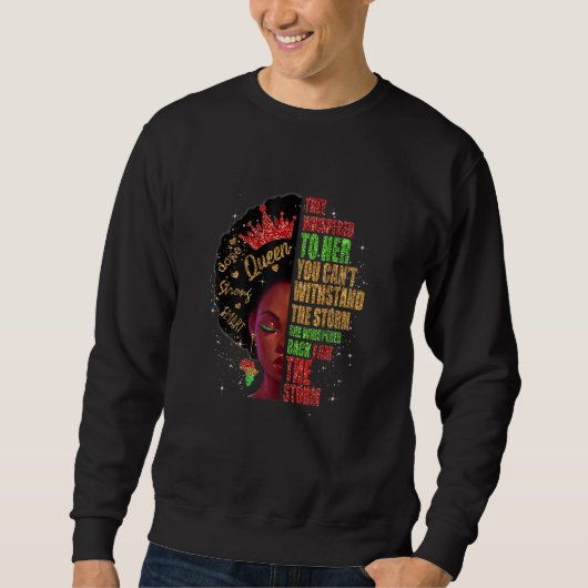 Sweatshirt Womens Black History Month Afro Melanin Queen Afri (Devant)