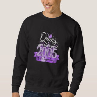 Sweatshirt Womens Born In 2005 I Elegant Purple Black Party O